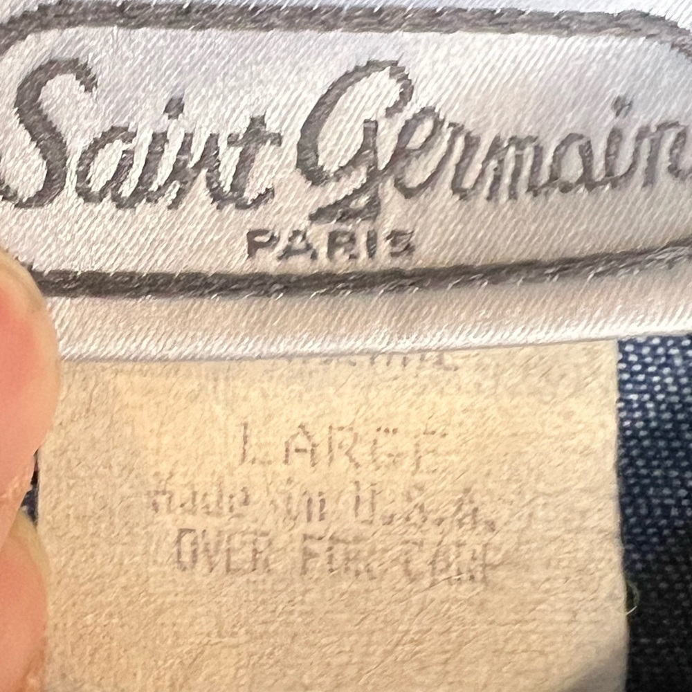 270. Saint Germain Womens Denim Shirt Denim Blue Embellished Vintage Large - Picture 3 of 8